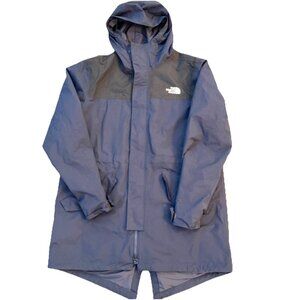 The North Face Blue and Gray Raincoat